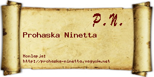 Prohaska Ninetta névjegykártya